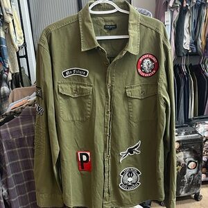 Punk Royal Army Green Men's Field Jacket